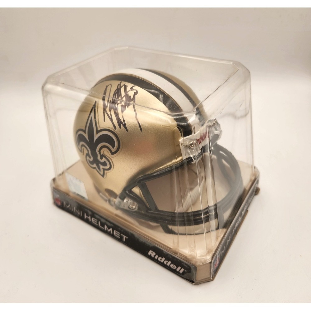 New Orleans Saints Custom Mini Football Helmet Riddell Garrett Hartley #5 Signed